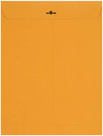 Amazon Basics Clasp Kraft Envelopes for Documents, Gummed Mailing Envelope, 9" x 12", 100-Pack