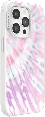 PopSockets iPhone 14 Pro Phone Case with MagSafe- Coastal Dye Purple | Magnetic, Wireless Charging, Camera & Drop Protection, Purple, Aura, Rainbow, Colorful