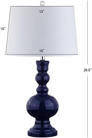 JONATHAN Y Genie 28.5" Glass Table Lamp, Navy, Set of 2