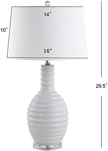 JONATHAN Y Dylan 29.5" Ceramic Table Lamp Ribbed Sculptural, White