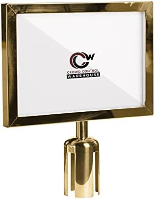 Crowd Control Warehouse Stanchion Post Top Sign Frame, 8.5 X 11 Inch