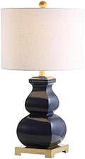 JONATHAN Y Vienna 25.5" Ceramic Metal Footed Vase Table Lamp, Navy/Gold