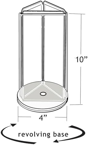 Azar Displays 193728-WHT 4x10 Three-Sided Revolving Sign and Menu Holder - Vertical Acrylic Display Stand for Restaurants, Offices, and Retail Spaces