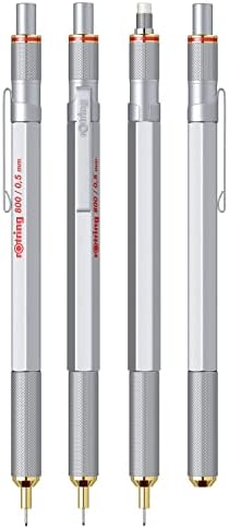 rOtring 800 Retractable Mechanical Pencil, 0.5mm, Silver Metal Barrel - For Drafting, Engineering, Architecture Professionals