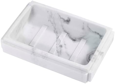 Avanti Linens - Accessory Set, 4pc Set Includes Resin Tumbler, Toothbrush Holder, Soap Dish & Lotion Pump/Soap Dispenser, Marble Home Decor (Catania Collection, Grey)