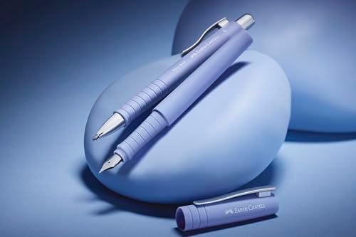Faber-Castell Poly Pen Fountain and Ballpoint Pen Gift Set – Pale Iris: Fountain Pen Set with Broad Nib & Smooth Ballpoint Pen, Ergonomic Grip, Great for Journaling & Calligraphy (2 Count)