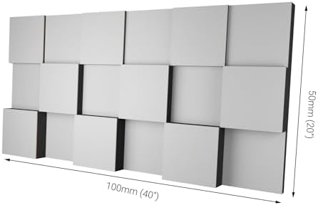2 PACK — Acoustic Soundproofing Diffusion Panel | Acoustic Treatment for Recording Studio Home Office Podcast Living Room | Absorption - Reflection | Color Plates: (White, EDISON)