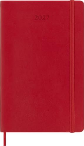 Moleskine 2027 12-Month Weekly Planner, Large, Scarlet Red, Softcover