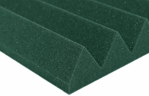Foam Factory Inc 24 Pack Color Acoustic Foam Panel Studio Soundproofing Wedge Wall Tiles 12” X 12” X 2” (Forest Green)