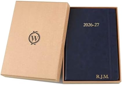Wykeham's Executive 2026-27 Daily Journal Planner – Customization Available – Mid-Year Academic Diary – July 2026 to June 2027 (Personalized Royal Blue, 8.5"×5.5")