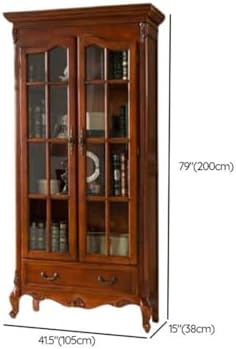 Sepia Timber Vertical Closed Back Organizer Shelf with 3/4/5 Shelves American Bookcase Retro Study Multi-layer Bookshelf Storage Unit Floor-standing Shelf Home Use Brown 41.3"L x 15"W x 78.7"H