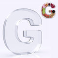 11" Acrylic Letter Charcuterie Box, Reusable Fillable Alphabet Number Shaped Form Tray for Birthday Anniversaries, Party Decorative Serving Plates Display Candy Cake (G)