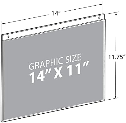 Azar Displays 162711 14-Inch Width by 11-Inch Height Wall U-Frame with Pre-Cut Hanging Holes, 10-Pack