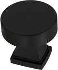 Franklin Brass 10 Pack Matte Black Cabinet Knobs 1-1/16 inch (27mm) Kitchen Cabinet Handles and Drawer Knobs for Cupboards, Dressers, Furniture, Bathroom Vanity | Tiered Foot