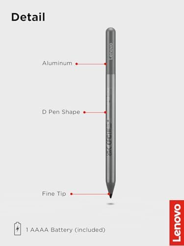 Lenovo USI Pen 2 Magnetic for Chrome OS, Precision Tilt Feature Stylus Pencil, AAAA Battery, USI 2.0 Compatibility, Perfect for Students, Professionals, and Creatives, Storm Grey