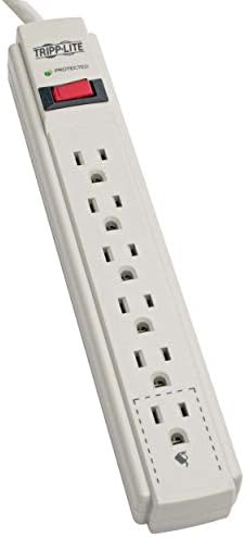 Tripp Lite 6 Outlet Surge Protector Power Strip, Extra Long Cord 15ft, & $20,000 Insurance (TLP615) Gray