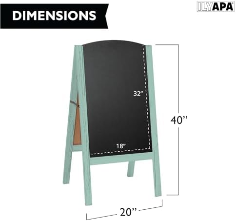 Ilyapa A Frame Chalk Board Easel Sign 20x40 in - Sandwich Signs Outdoor