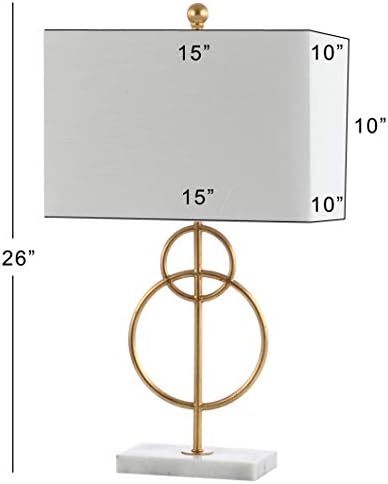JONATHAN Y Haines Modern Circle Table Lamp 26" Metal Marble, Gold Leaf