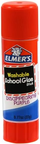 Elmer's Disappearing Purple School Glue Sticks, Washable, 22 Grams, 3 Count - Poster, Vision Board, Back to School Supplies, #1 Teacher Brand (Pack of 2)