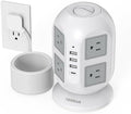 TESSAN Tower Power Strip 15 ft, Long Flat Extension Cord，Multiple Outlets