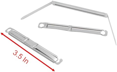 Metal File Fastener, 50 Pcs Stainless Steel 3.5 Inch 2 Hole Metal Paper Clips for Loose-Leaf and Office (50)