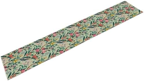 William Morris Floral Table Runner, Birds Butterflies and Bees Botanical Flower Original Design Print Table Runner for Home Party Dining Room Kitchen Decor 13x36 Inch