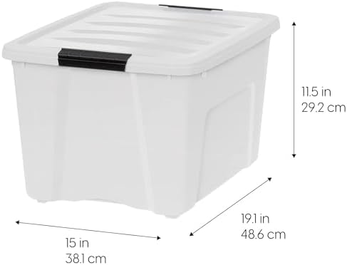 IRIS USA 4-Pack 40 Quart Storage Bins with Lids, Pearl