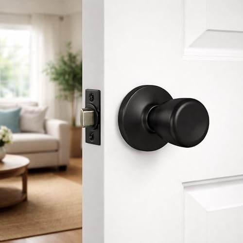 Design House Terrace Passage Door Knob, Matte Black