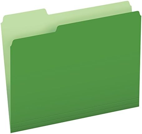 Pendaflex Colored File Folders, 100 Pack, Letter Size (8.5" x 11"), Durable Green Folders, 3 Tabs for Easy Labeling, Colorful School, Office & Home Document Organization