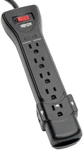 Eaton Tripp Lite Series SUPER725B 7 Outlet Flat Plug Long Extension Cord Power Strip Surge Protector, 25ft Extension Cord with Multiple Outlets, 2160 Joules, Black, Home Office Dorm Room Essentials