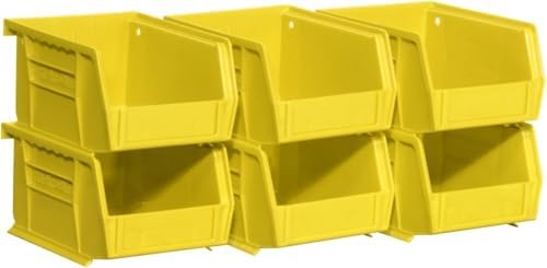 Akro-Mils 30210 AkroBins Plastic Storage Bins, 5"x4"x3", Yellow, 6-Pack