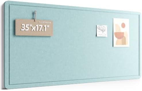 Fluxynara 35" x 17.1" Bulletin Board, Aqua Blue