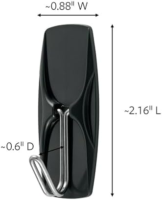 Command Outdoor Medium Black Wire Toggle Hooks, 2 Hooks and 3 Strips, Damage-Free Hanging Wall Hook for Hanging Back to School Decorations with Weather Resistant Strips, Holds up to 2 lb