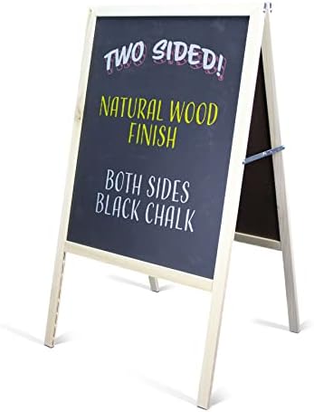 Flipside Products Marquee Easel, Natural Wood, Double-Sided Black Chalkboard, Menus, Announcements, Restaurants, Coffee Shops, Sale