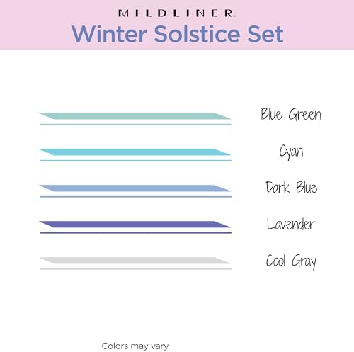 Zebra Pen MILDLINER No Bleed Highlighter, Winter Solstice, Dual Tip, 5-Pack