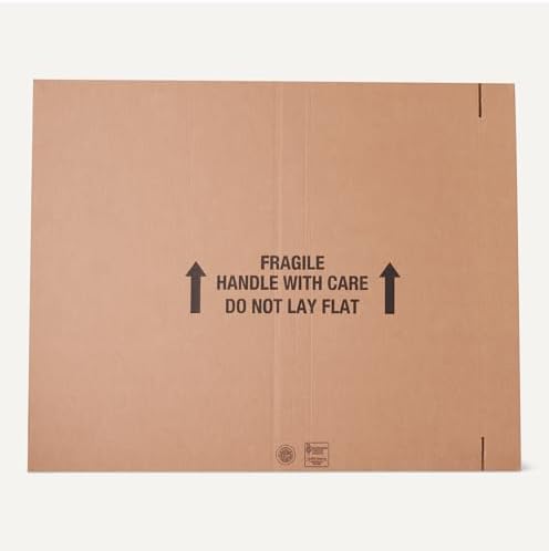 Amazon Basics TV Moving Box for 50-inch TV, Picture and Mirror, Heavy Duty Sturdy Shipping Container, 48 x 4 x 33 inches, 3-Pack
