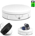 JAYEGT Motorized Rotating Display Stand, 5.74inch /22LB Load, 360 Degree Electronic Turntable Display Stand for Photography Products Shows, Jewelry, Watch, 3D Models, Cake, White