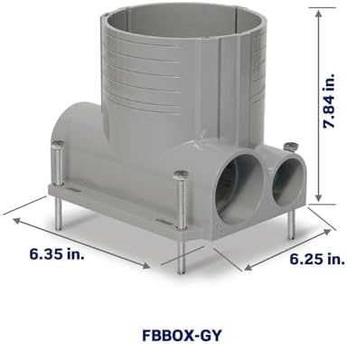 Leviton 2-Gang Concrete Floor Box System, FBBOX-GY, Gray