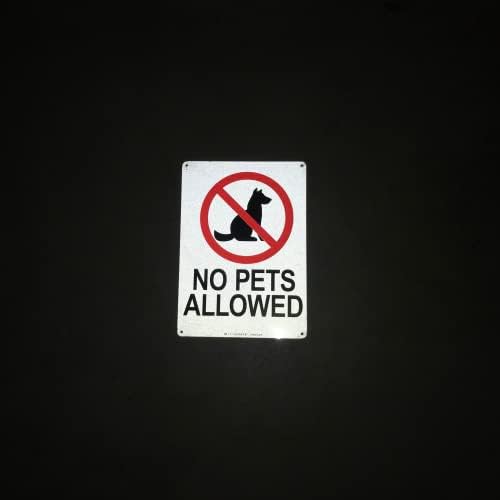TRADESAFE No Pets Allowed Sign - Aluminum Safety Sign, Quick Install, Light Reflective, UV-Resistant, Waterproof, 10” X 14”