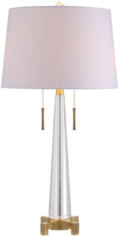 JONATHAN Y Zoe 2-Light Crystal Metal Table Lamp 29.5", Clear/Brass Gold