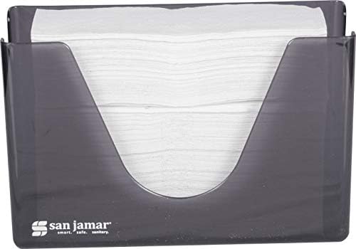 San Jamar Countertop Paper Towel Dispener, Manual Dispensing for Bathroom and Kitchen, 7" x 11" x 4.38", Black Pearl