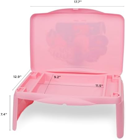 Peppa Pig Kids Lap Desk with Storage - Folding Lid and Collapsible Design - Portable for Travel or use in Bed at Home - Great for Writing, Reading or Other School Activities