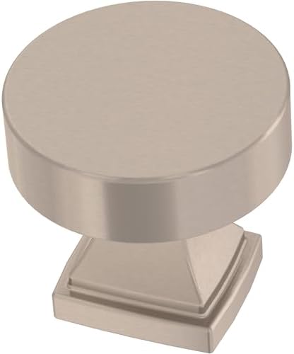Franklin Brass 10 Pack Brushed Nickel Cabinet Knobs 1-1/16 inch (27mm) Kitchen Cabinet Handles and Drawer Knobs for Cupboards, Dressers, Furniture, Bathroom Vanity | Tiered Foot