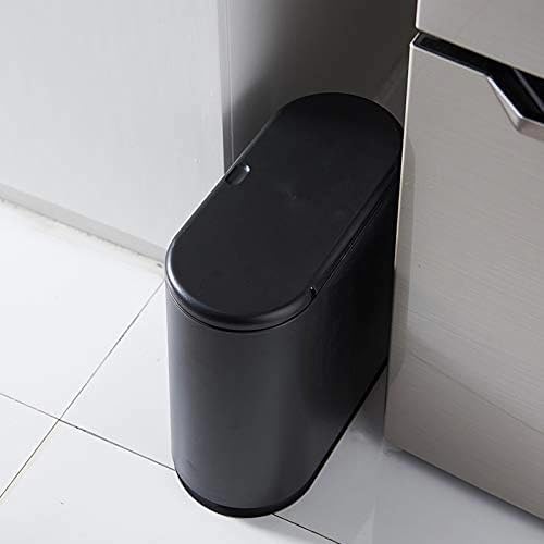 Sooyee 10 Liter Rectangular Plastic Trash Can, Black