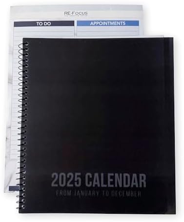 RE-FOCUS THE CREATIVE OFFICE 2026 Calendar Planner 13 month with To-Do Lists for Tasks, Notes or Appointments. Sturdy Planner for At-A-Glance View of Daily Schedule & Weekly Agenda