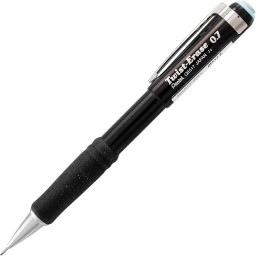 Pentel Twist Erase III Mechanical Pencil 0.7mm - Pre-Loaded Super Hi-Polymer HB Lead - Assorted Color Barrels - Pack of 3 + Lead & Eraser Refills