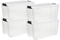 Sterilite Ultra Latch Box with Lids for Home and Office, 70 Quart, 4-Pack