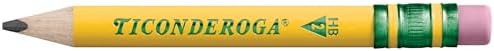 Ticonderoga My First Short Triangular Wood-Cased Pencils, #2 HB Soft | With Erasers, Yellow, 12 Count, Standard Size, High Quality Eraser