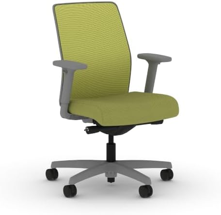 HON Ignition 2.0 Low Back Task Chair, Spectrum Mesh, Advanced Synchro-Tilt Control, Office Chair with Lumbar Support, Height and Width Adjustable Arms, Titanium Frame, Pear