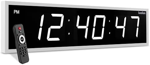 Ivation Oversized Digital Wall Clock with Large LED Display & Timer, 60"